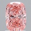 1.44 Ct. Fancy Vivid Pink Cushion Lab Grown Diamond