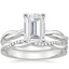18KW Moissanite Twisted Vine Ring with Petite Twisted Vine Diamond Ring (1/8 ct. tw.), smalltop view
