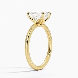 Petite Elodie 1.5mm Solitaire with 1.5ct Emerald Certified Lab Diamond in 18K Yellow Gold