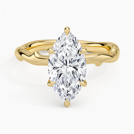 18K Yellow Gold Rose Thorn Solitaire Ring