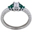 Hand-Engraved Emerald Trio, smallside view