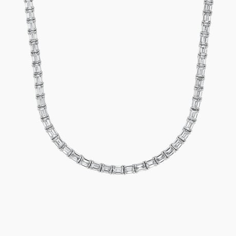 Solene Emerald-Cut Lab Diamond Tennis Necklace