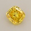 0.94 Ct. Fancy Vivid Yellow Cushion Lab Grown Diamond