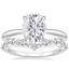 18KW Moissanite Freesia Ring with Curved Versailles Diamond Ring, smalltop view