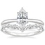 14K White Gold Freesia Ring with Curved Versailles Diamond Ring