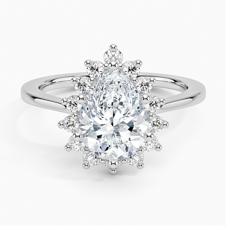 18K White Gold Sunburst Halo Diamond Ring (1/4 ct. tw.)
