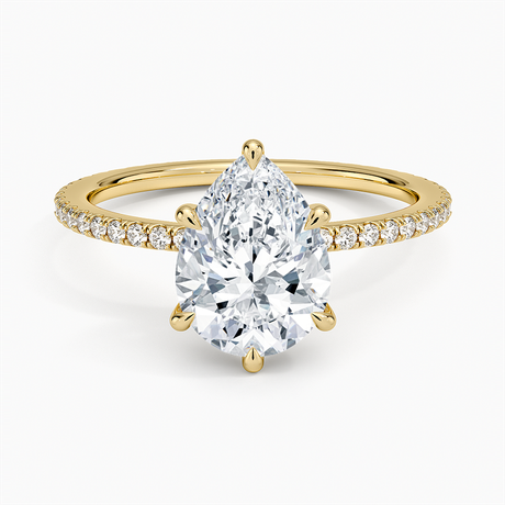 18K Yellow Gold Perfect Fit Hidden Halo Eternity Diamond Ring