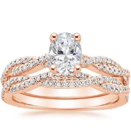 14K Rose Gold Petite Luxe Twisted Vine Bridal Set (1/2 ct. tw.)