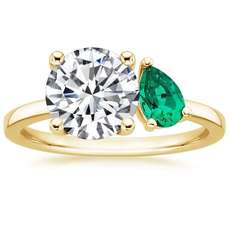 Toi et Moi Engagement Ring - Viridian Diamond
