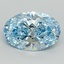 6.09 Ct. Fancy Vivid Blue Oval Lab Grown Diamond