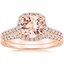 14KR Morganite Odessa Diamond Ring (1/5 ct. tw.) with Sonora Diamond Ring (1/8 ct. tw.), smalltop view