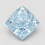 5.08 Ct. Fancy Vivid Blue Cushion Lab Grown Diamond