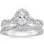 18K White Gold Luxe Willow Halo Diamond Ring (2/5 ct. tw.) with Petite Luxe Twisted Vine Diamond Ring (1/4 ct. tw.)
