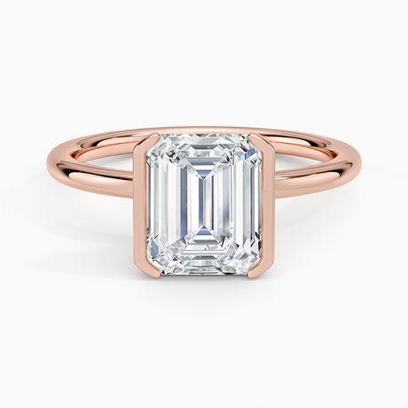 14K Rose Gold Annika Half Bezel Solitaire Ring