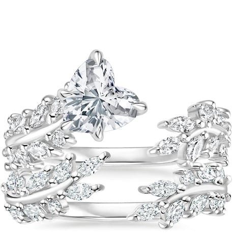 18K White Gold Sweeping Ivy Diamond Bridal Set (1 ct. tw.)