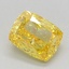 0.94 Ct. Fancy Vivid Yellow Cushion Lab Grown Diamond