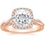 14K Rose Gold Petite Twisted Vine Halo Diamond Ring (1/4 ct. tw.), smalltop view