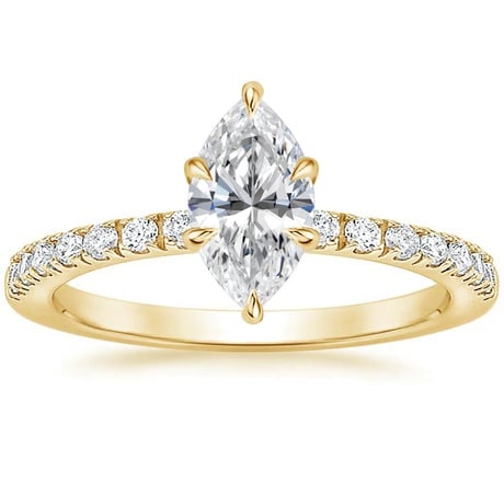 18K Yellow Gold Bliss Diamond Ring (1/6 ct. tw.) with Bliss Diamond Ring (1/5 ct. tw.)