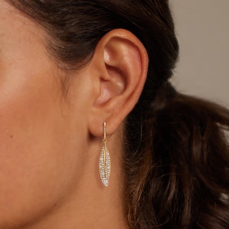 Jane Goodall Pavé Olive Branch Lab Diamond Drop Earrings