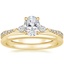 18K Yellow Gold Luxe Aria Diamond Ring with Petite Comfort Fit Wedding Ring