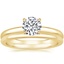18K Yellow Gold Heritage Diamond Ring with Petite Comfort Fit Wedding Ring