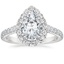 18K White Gold Sienna Halo Half Coverage Diamond Ring, smalltop view