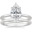 Platinum Audrey Perfect Fit Solitaire Ring with Petite Comfort Fit Wedding Ring