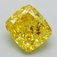 3.18 Ct. Fancy Vivid Yellow Cushion Lab Grown Diamond