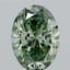 4.08 Ct. Fancy Vivid Green Oval Lab Grown Diamond