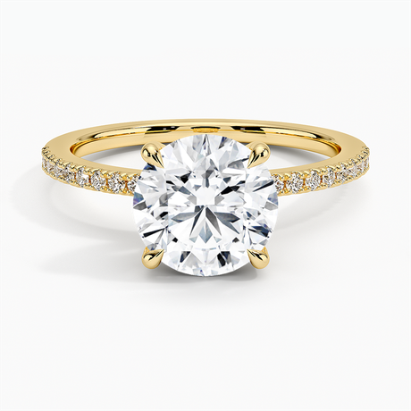 18K Yellow Gold Perfect Fit Half-Coverage Hidden Halo Diamond Ring (1/5 ct. tw.)