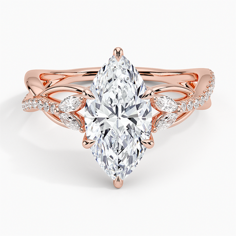 14K Rose Gold Garland Diamond Ring