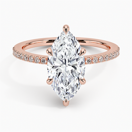 14K Rose Gold Perfect Fit Half Coverage Hidden Halo Diamond Ring (1/5 ct. tw.)