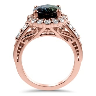 Custom Deco-Inspired Sapphire Halo Ring