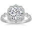 18K White Gold Cadenza Halo Diamond Ring, smalltop view