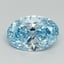 3.22 Ct. Fancy Vivid Blue Oval Lab Grown Diamond
