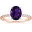 14K Rose Gold Petite Shared Prong Three-Quarter Coverage Diamond Ring (1/3 ct. tw.), smalltop view