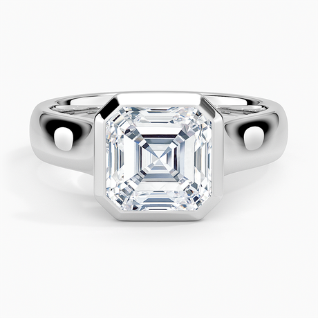 18K White Gold Luna 4mm Bezel Ring