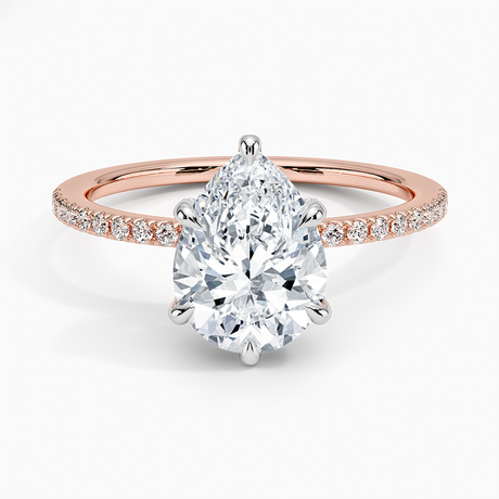 14K Rose Gold Mixed Metal Viviana Half Coverage Diamond Ring (1/4 ct. tw.)