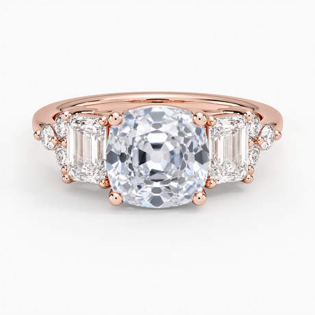 Low-Profile Cluster Diamond Engagement Ring