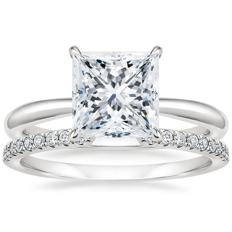 18K White Gold Freesia Ring with Sia Diamond Open Ring