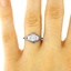 The Raven Ring, smalltop view on a hand