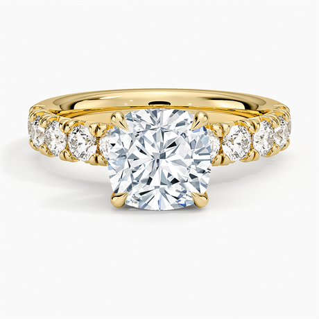 18K Yellow Gold Ellora Half Coverage Diamond Ring
