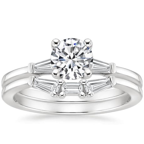 Platinum Tapered Baguette Diamond Bridal Set