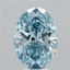 5.60 Ct. Fancy Vivid Blue Oval Lab Grown Diamond