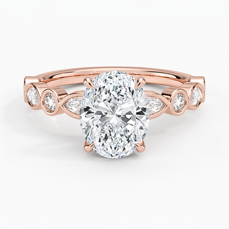 14K Rose Gold Versailles Bezel Diamond Ring