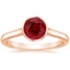 14K Rose Gold Luna 2mm Bezel Ring, smalltop view