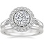 18K White Gold Bella Diamond Ring with Petite Comfort Fit Wedding Ring