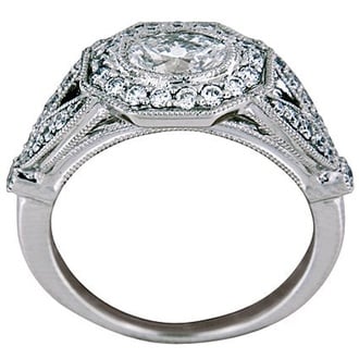 Custom Split Shank Halo with Oval Diamond