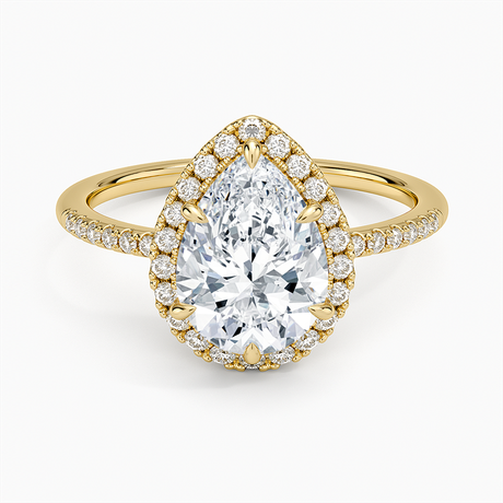 14K Yellow Gold Cambria Halo Diamond Ring