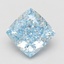 5.10 Ct. Fancy Vivid Blue Cushion Lab Grown Diamond
